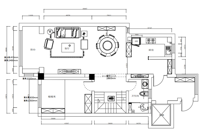 鑫江合院180㎡一層戶型平面布局圖.jpg