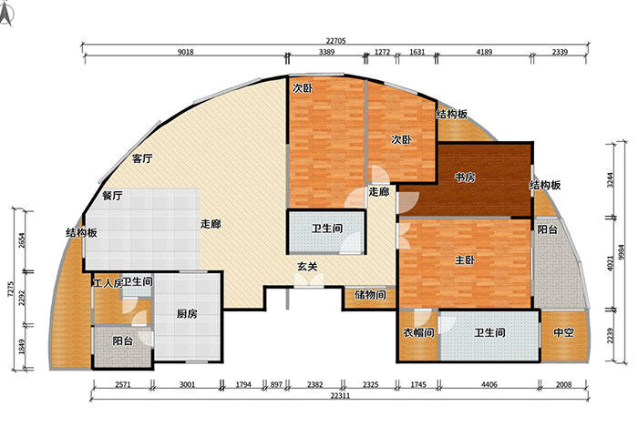 燕島國(guó)際270㎡四室兩廳戶型平面布局圖.jpg